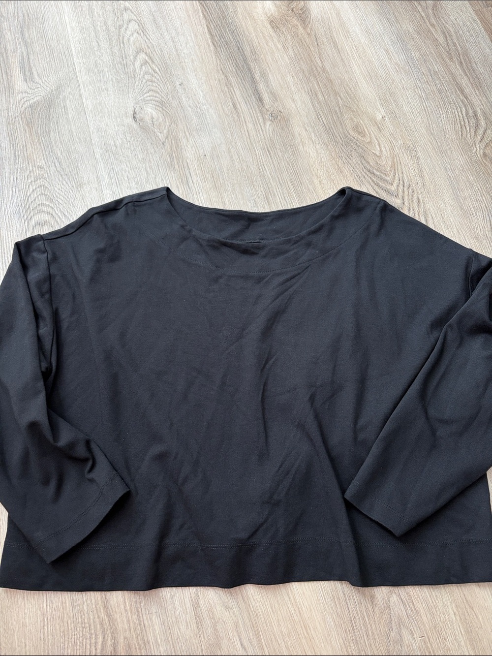 Bryn Walker Boxy Knit Button Back Shirt Black Size Small minimalist contemporary